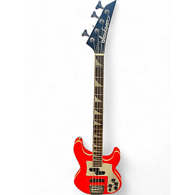 Used Jackson X Series Concert CBXNT Neon Orange Electric Bass Guitar