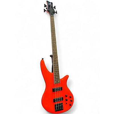 Used Jackson X Series Spectra  Neon Orange Electric Bass Guitar