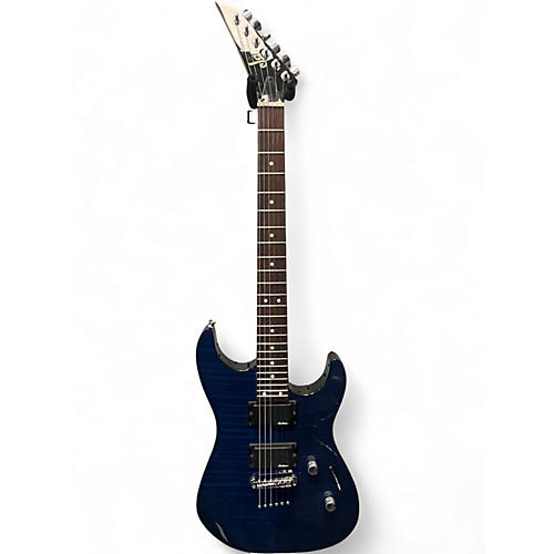 Used Jackson js22 dinky flametop Trans Blue Solid Body Electric Guitar Trans Blue