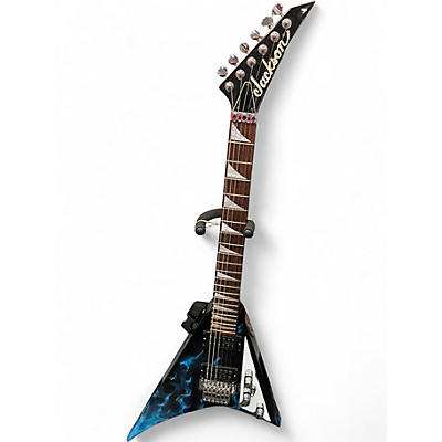 Used Jackson rr3 air brush blue flame Solid Body Electric Guitar