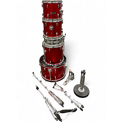 Used Jamm 5 Piece Drum Set Red Drum Kit