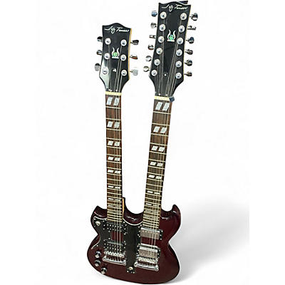 Used Jay Turser DOUBLE NECK LH Cherry Solid Body Electric Guitar