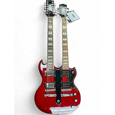 Used Jay Turser DOUBLE NECK SG STYLE GUITAR Red Solid Body Electric Guitar