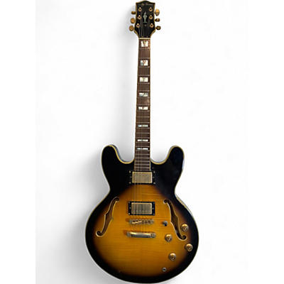 Used Jay Turser JT 134DC 2 Tone Sunburst Hollow Body Electric Guitar