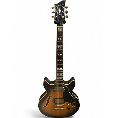 Used Jay Turser JT134DC Sunburst Hollow Body Electric Guitar