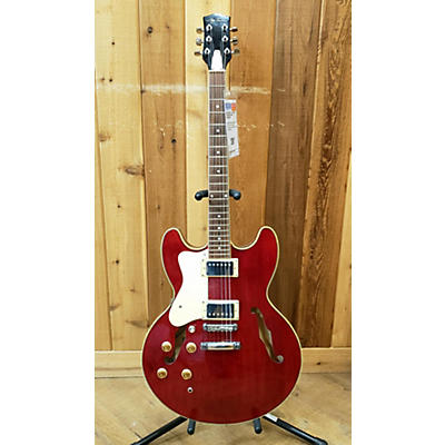 Used Jay Turser JT134L Candy Apple Red Hollow Body Electric Guitar