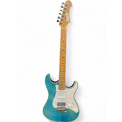 Used Jet JS450 Transparent Aqua Solid Body Electric Guitar