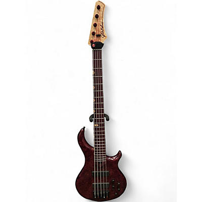 Used Jh Ealum 5 STRING Red Electric Bass Guitar