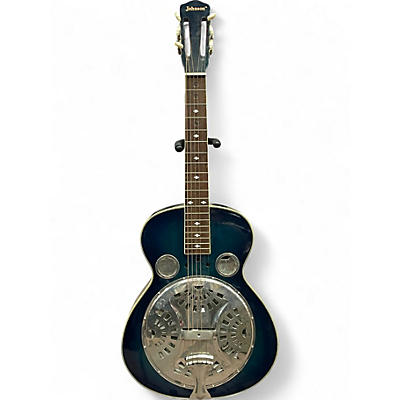 Used Johnson Delta Blues Blue Resonator Guitar