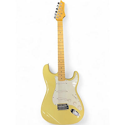 Used Johnson Double Cut Cream Solid Body Electric Guitar