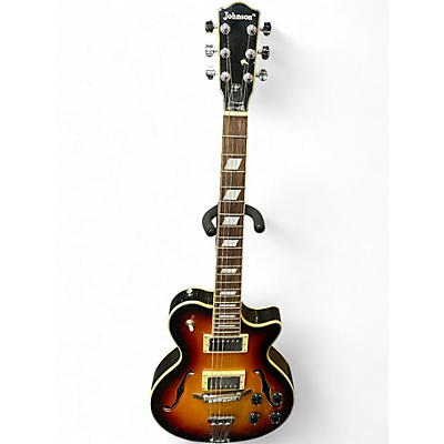 Used Johnson JH100 Delta Rose sunburst Hollow Body Electric Guitar