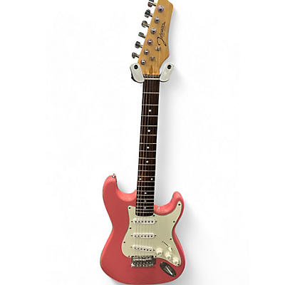 Used Johnson Single Cut Pink Solid Body Electric Guitar