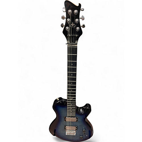 Used Journey Instruments OE990 Blue Ghost Flames Solid Body Electric Guitar Blue Ghost Flames
