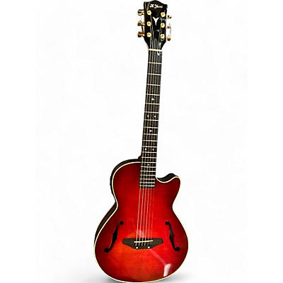 K Yairi Used K Yairi KYF-2 Trans Crimson Red Acoustic Electric Guitar