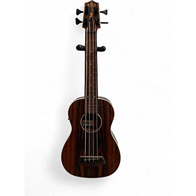 Used Kala U-Bass Striped Ebony Fretless UBASS-EBY-FL Natural Acoustic Bass Guitar