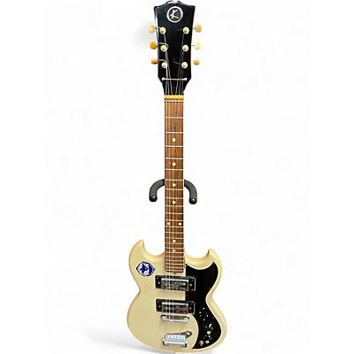 Used Kay SG Style Aged White Solid Body Electric Guitar