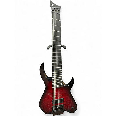 Used Keisel kyber headless multiscale 8 Crimson Red Burst Solid Body Electric Guitar