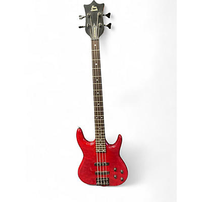 Used Ken Smith Burner Crimson Red Trans Electric Bass Guitar