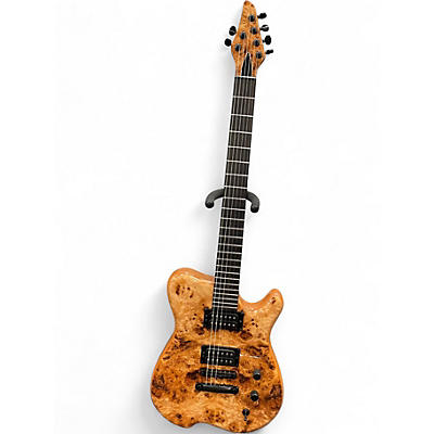 Used Kiesel Allan Holdsworth Signature Poplar Burl Cap Natural Solid Body Electric Guitar
