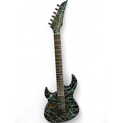Used Kiesel Aries 6 Bolt On Black and Teal Solid Body Electric Guitar Black and Teal