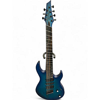 Used Kiesel Aries 7 String Multiscale Blue Solid Body Electric Guitar