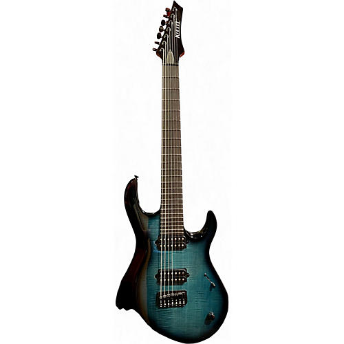 Used Kiesel Aries 7 Trans Aqua/Black Burst Solid Body Electric Guitar Trans Aqua/Black Burst
