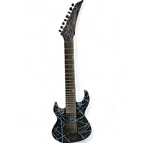 Used Kiesel Aries 8 Bolt On Black and Blue Solid Body Electric Guitar Black and Blue