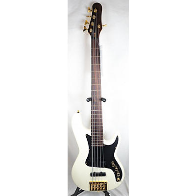 Used Kiesel CUSTOM 5 STRING Antique White Electric Bass Guitar