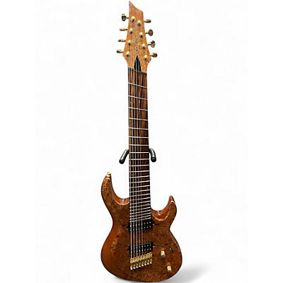 Used Kiesel Custom AM8 24 Fret Multiscale Fanned-Fret Bolt-On Neck Burl Maple Solid Body Electric Guitar