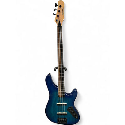 Used Kiesel FRETLESS 4 STRING  Ocean Blue Burst Electric Bass Guitar