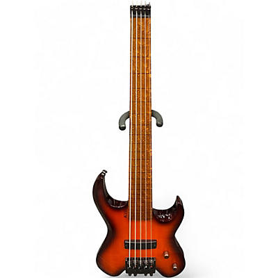 Used Kiesel HEADLESS FRETLESS 30" SCALE 2 Tone Sunburst Electric Bass Guitar