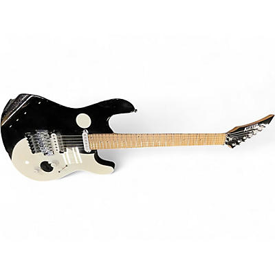 Used Kiesel Jason Becker Yin Yang Signature Black and White Solid Body Electric Guitar
