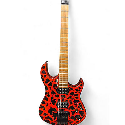 Used Kiesel Kiesel k series headless  Capri Orange spotted Solid Body Electric Guitar