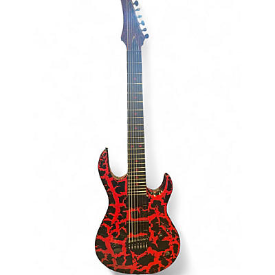Used Kiesel Kyber Blood Red  Black Crackle Finish Solid Body Electric Guitar