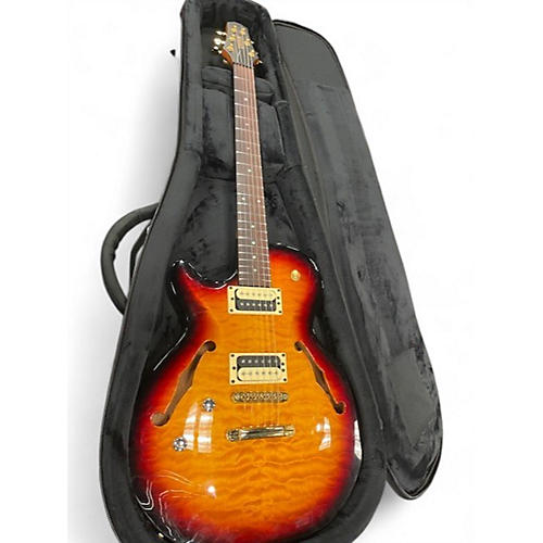 Used Kiesel LEFT HANDED SH550 Sunburst Hollow Body Electric Guitar Sunburst
