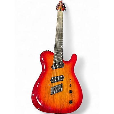 Used Kiesel Solo 7 Multi Cherry Sunburst Solid Body Electric Guitar