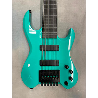 Used Kiesel Vader 6 Fretless Turquoise Electric Bass Guitar