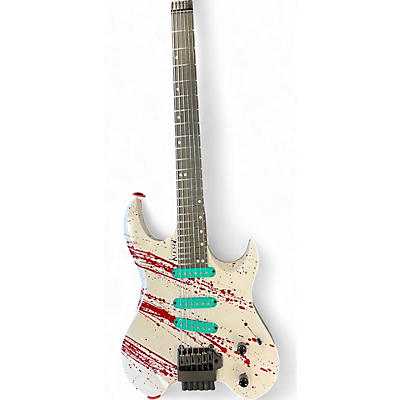 Kiesel Used Kiesel Vader 6 White With Blood Splatter Solid Body Electric Guitar