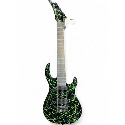 Used Kiesel aries 8-string green splatter custom Electric Bass Guitar