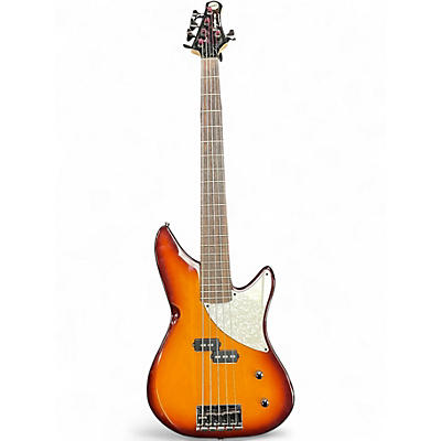 Used Kingston CRB5 2 Tone Sunburst Electric Bass Guitar