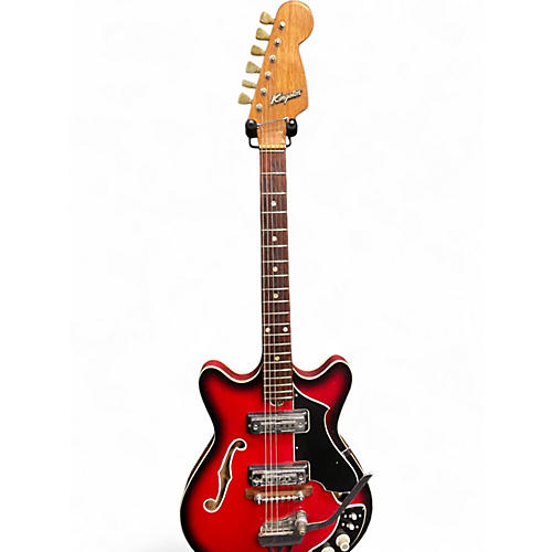 Used Kingston Model 3 Crimson Red Burst Hollow Body Electric Guitar Crimson Red Burst