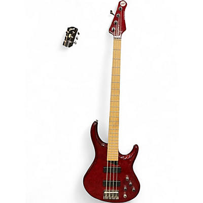 Used Kingston Z4 Trans Cherry Red Electric Bass Guitar