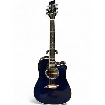 Used Kona K1TBL Trans Blue Acoustic Guitar