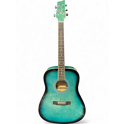 Used Kona K41 Teal Acoustic Guitar
