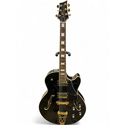 Used Kona KEL5 Black Hollow Body Electric Guitar