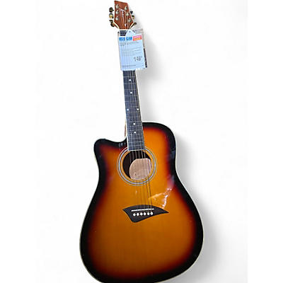 Used Kona LEFT HANDED CE Sunburst Acoustic Electric Guitar