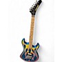 Used Kramer Used Kramer BARETTA CUSTOM GRAPHICS BLUE SPARKLE WITH FLAMES Solid Body Electric Guitar BLUE SPARKLE WITH FLAMES