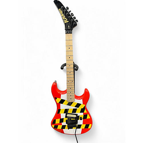 Used Kramer BARETTA 'DANGER ZONE' WHITE AND RED Solid Body Electric Guitar WHITE AND RED