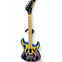 Used Kramer Baretta Hot Rod BLue Sparkle and Rad Flame Decal Solid Body Electric Guitar BLue Sparkle and Rad Flame Decal