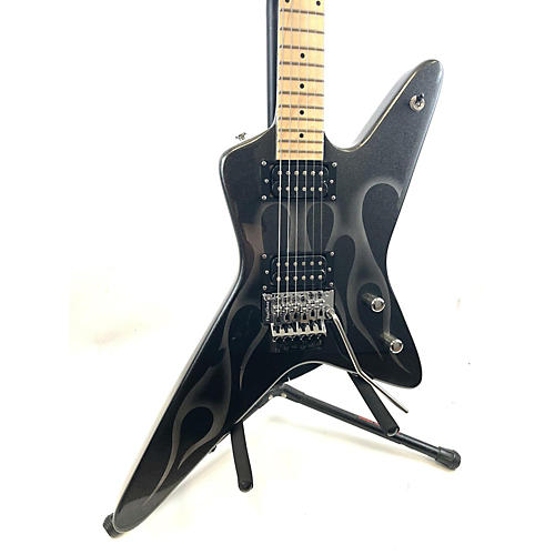 Kramer Used Kramer Gunstar Voyager Tracii Guns Black Metal Ghost Flames Solid Body Electric Guitar black metal ghost flames